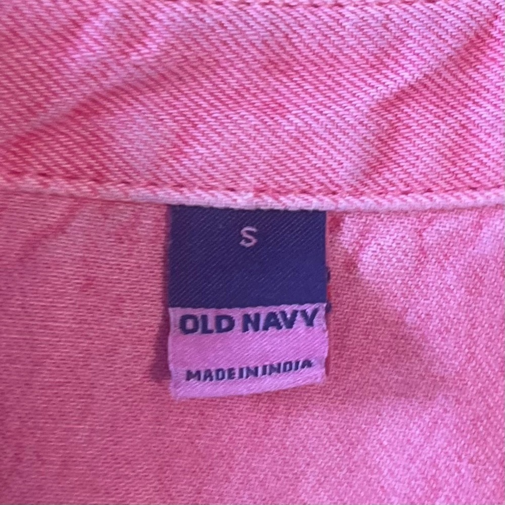 Old Navy Denim Utility Jumpsuit Womens Size S Pink Guava Workwear Boiler Suit - Picture 5 of 10
